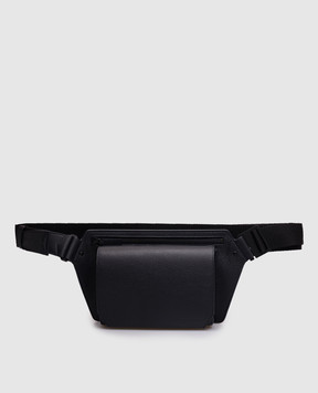 Cashmere&Whiskey Blue leather belt bag with embossed logo BUMBAG