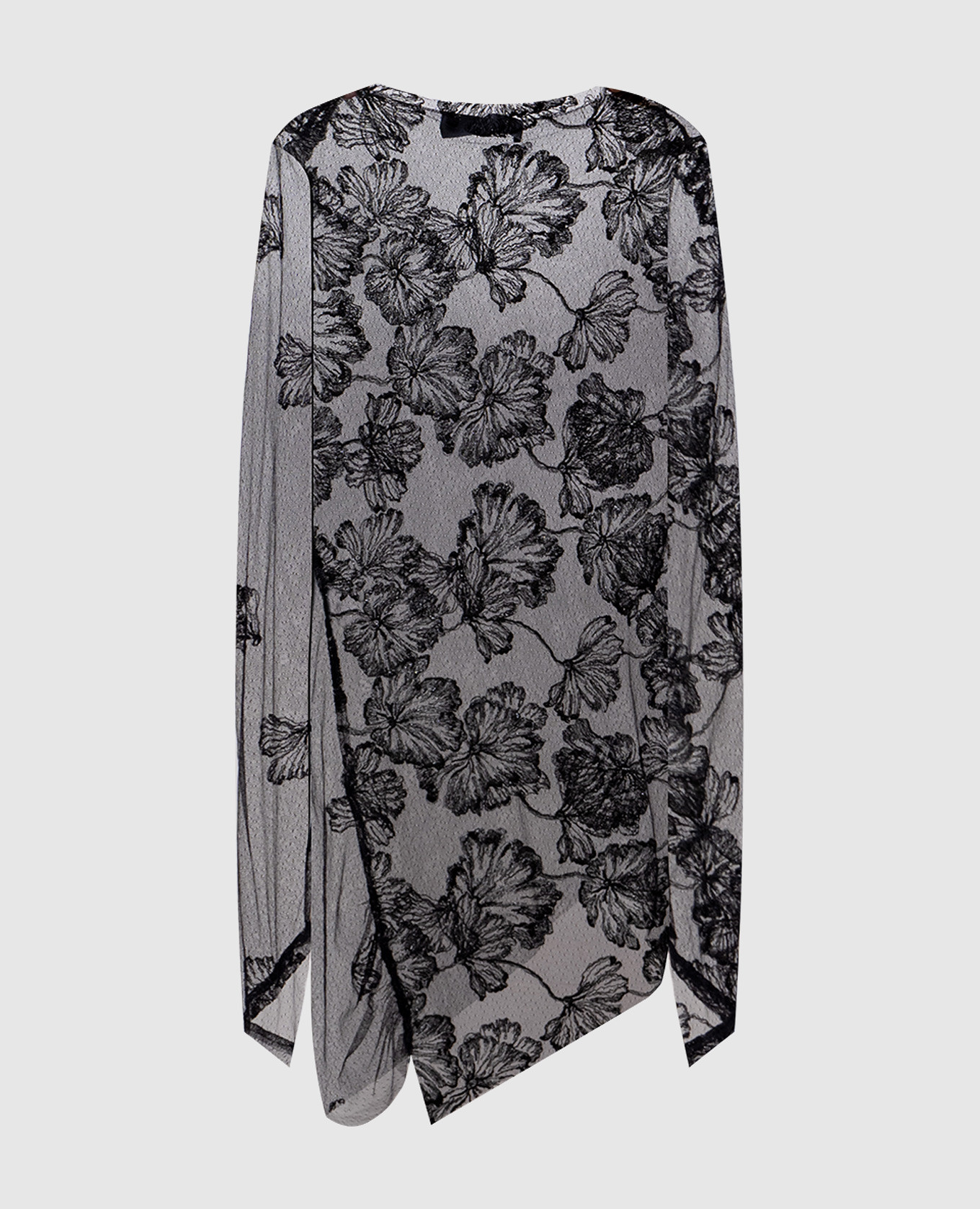 

Black blouse with floral embroidery with lurex Marc Le Bihan