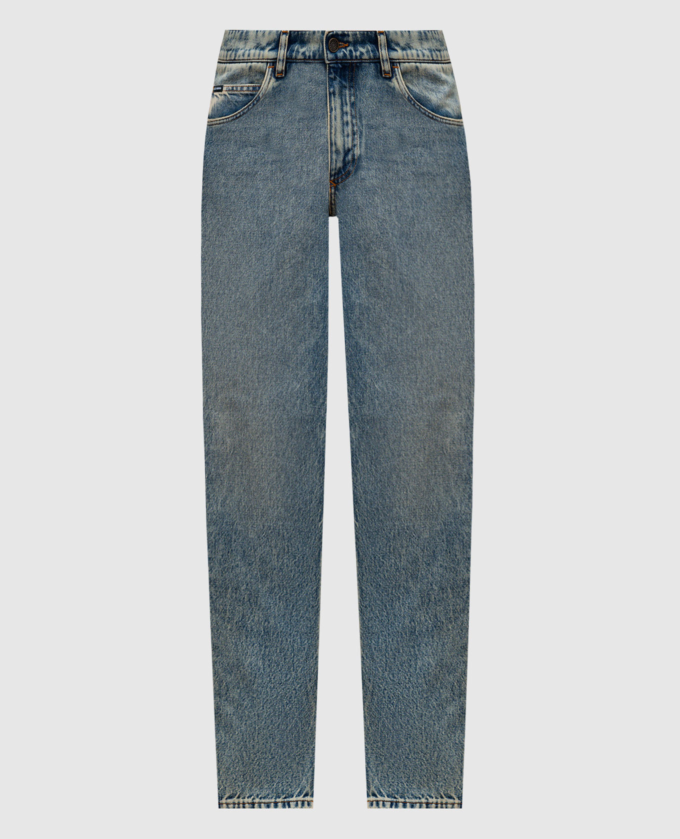 Blue distressed jeans with logo Dolce&Gabbana