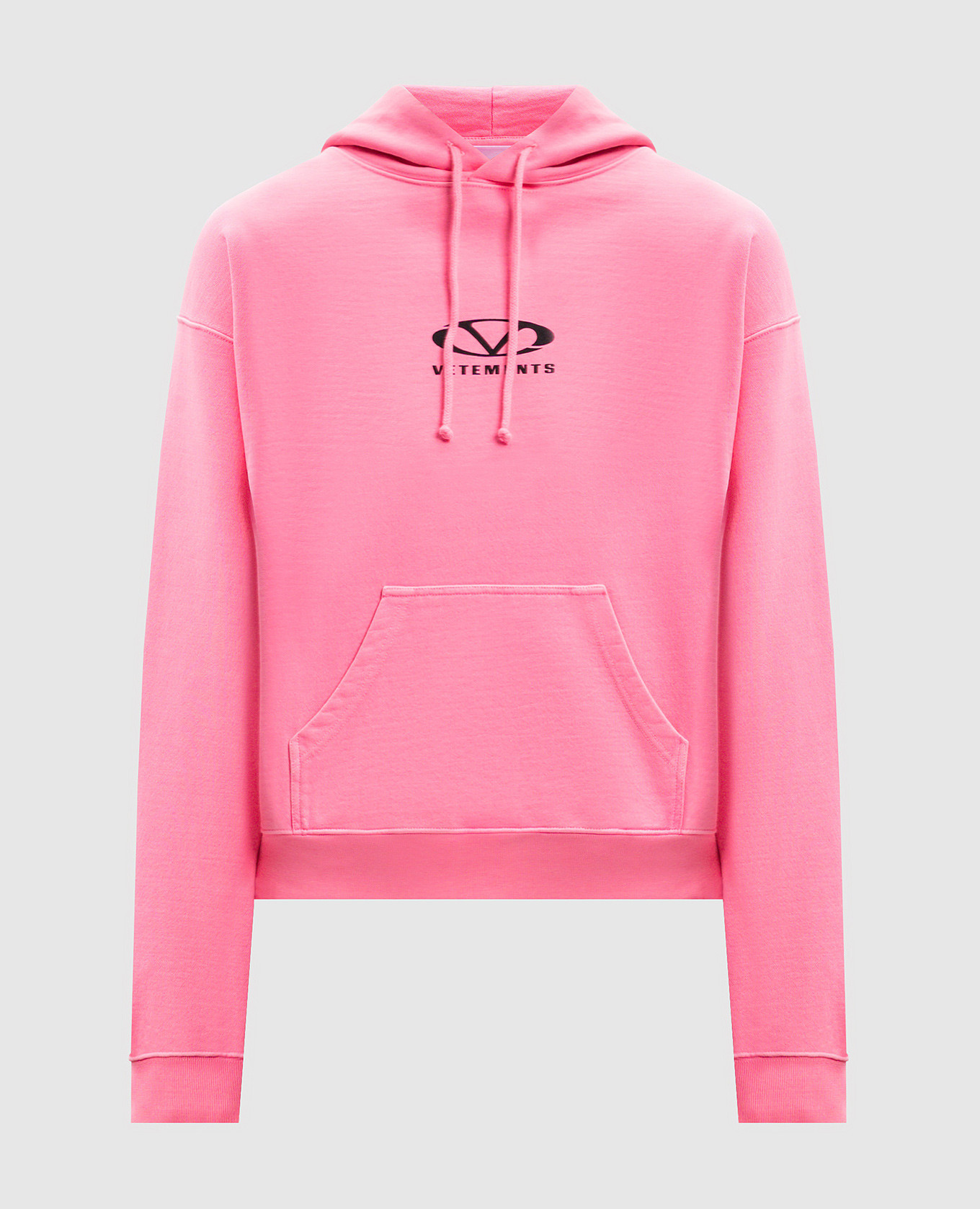 

Pink hoodie with contrast logo print Vetements