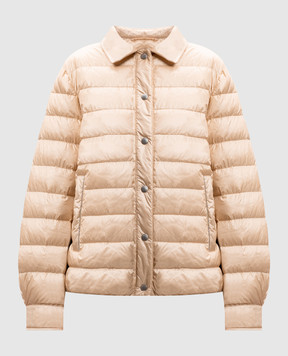 Peserico Beige quilted down jacket with monil chain S2407002200