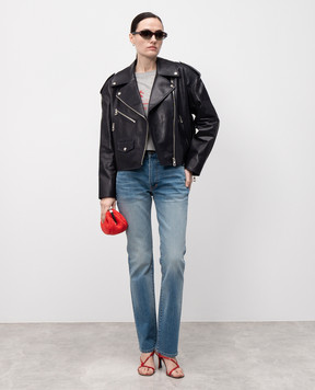 Babe Pay Pls Blue glossy leather jacket 2515NATUREL