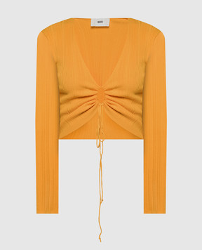 Solotre Orange ribbed top M3B0003