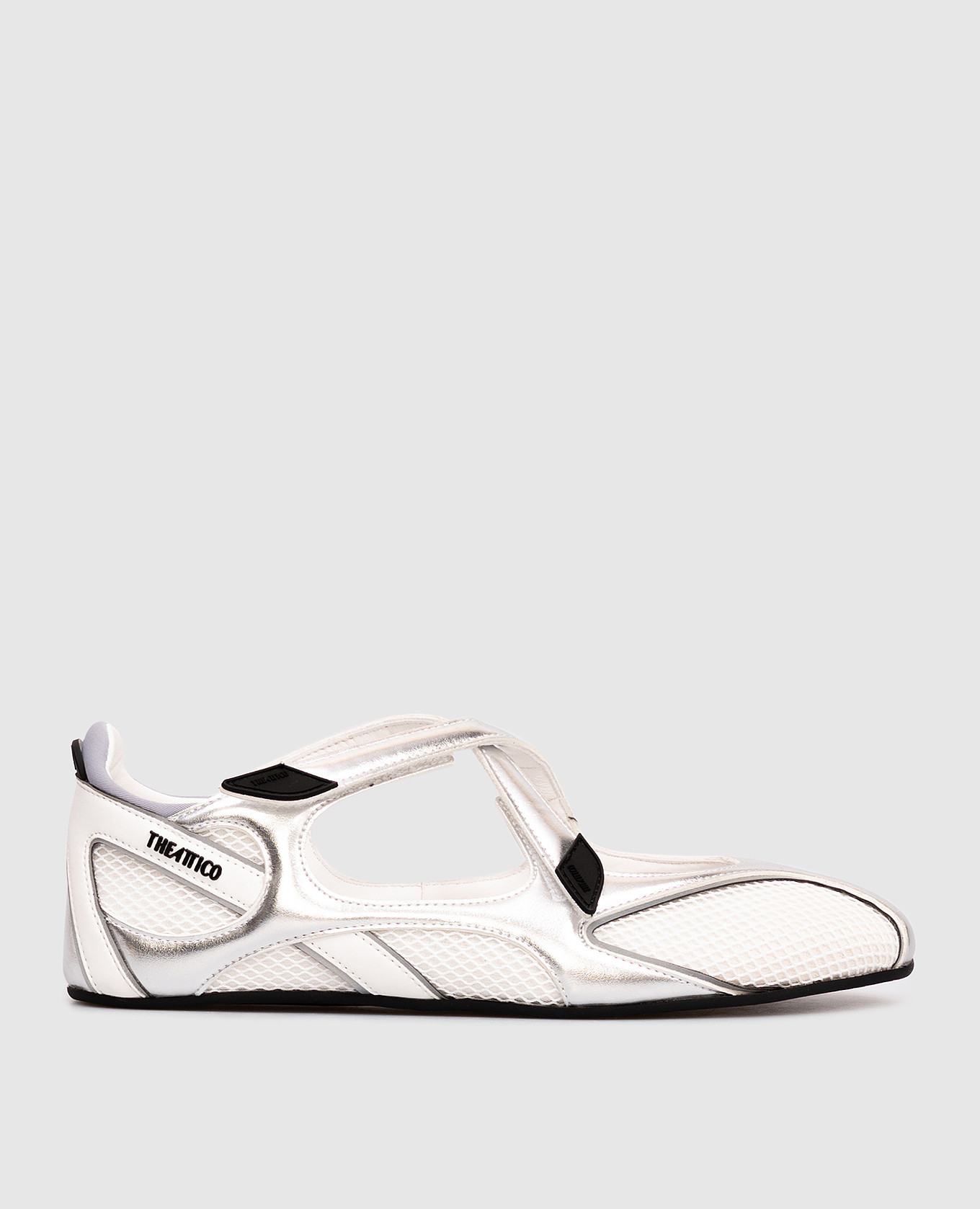 

White ballet flats Floor 01 with logo The Attico