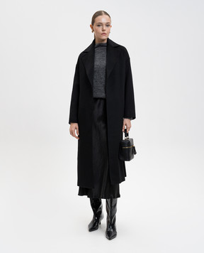 Heresis Black wool coat with a smell G80120G400