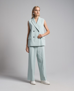 Agnona Green pants with logo T70602YUC055