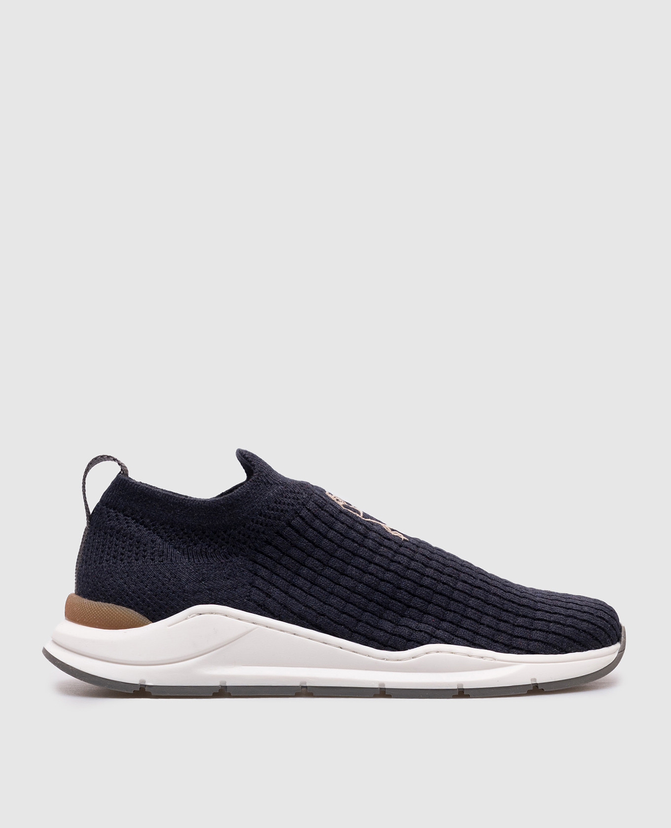 Children&#39;s blue sneakers with logo emblem Brunello Cucinelli