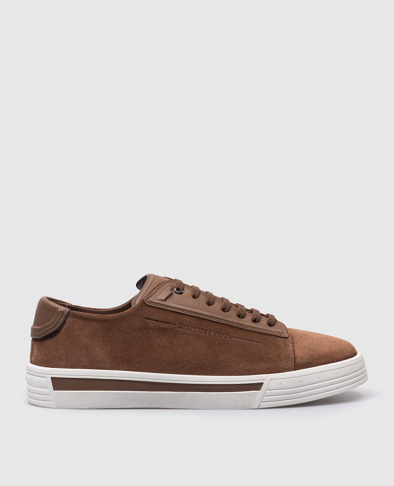 

Brown suede logo sneakers Stefano Ricci