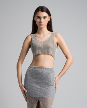 Santa Brands Silver top with crystals CROPTOP