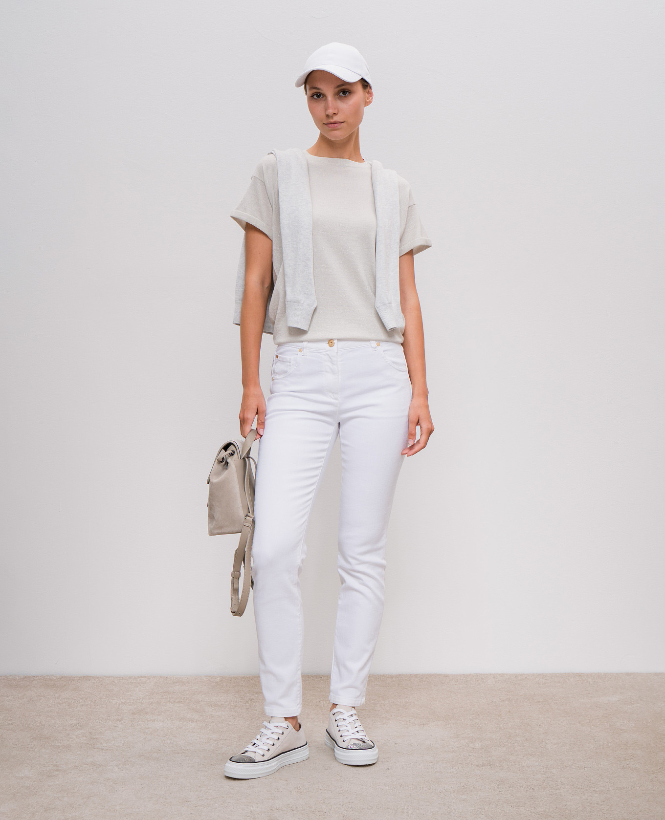 White slim jeans with monil chain Brunello Cucinelli 2