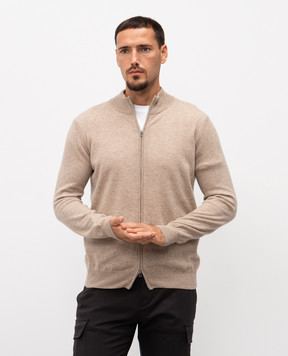 Cashmere&Whiskey Beige cashmere cardigan MU8671312341R
