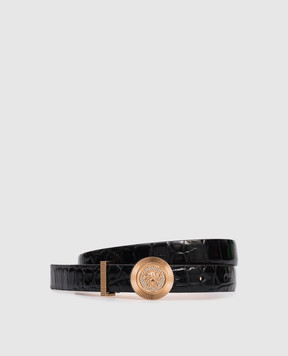 Versace Black leather belt with Medusa Biggie emblem 10047931A11597