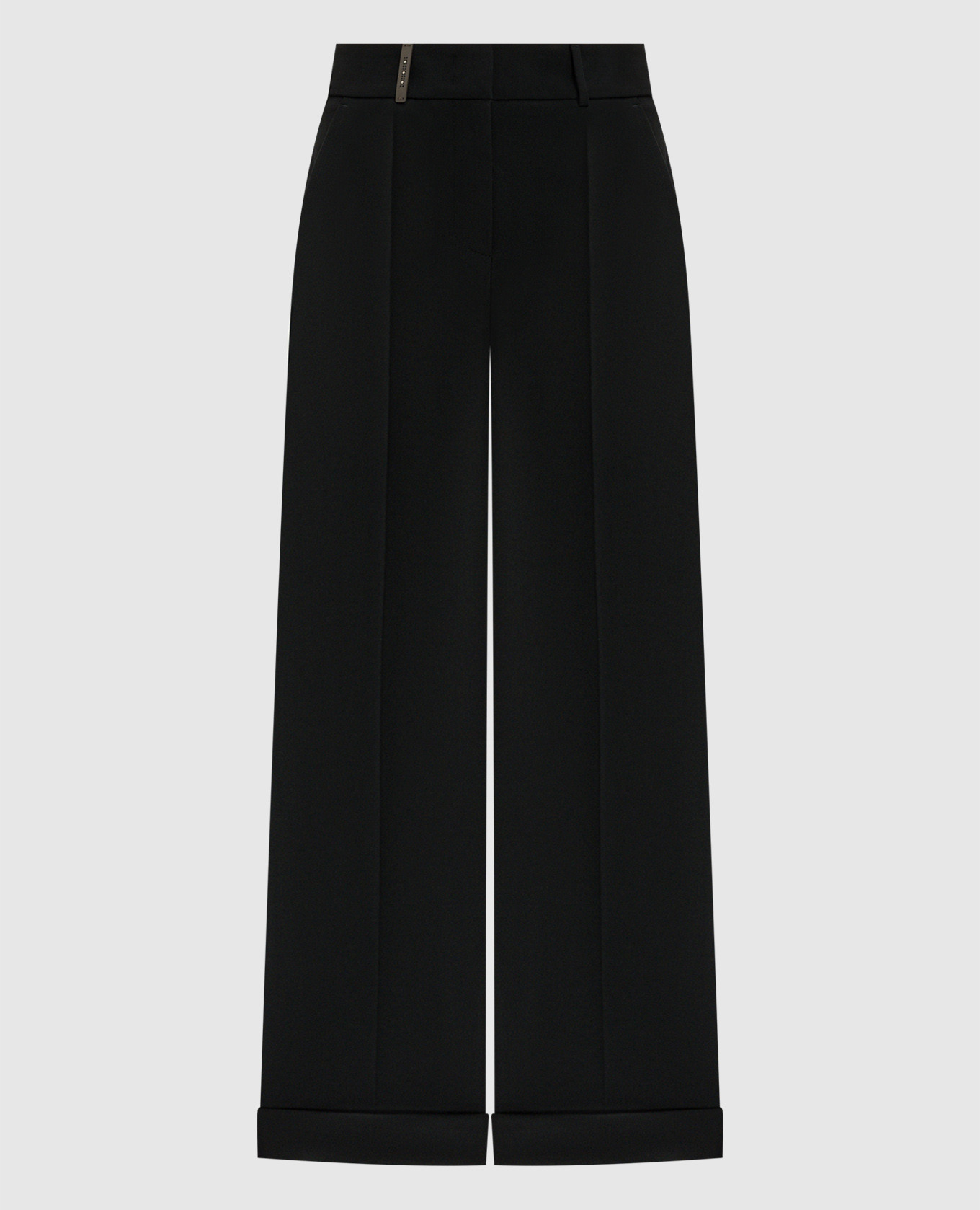 

Black trousers with wool with a brand patch Peserico