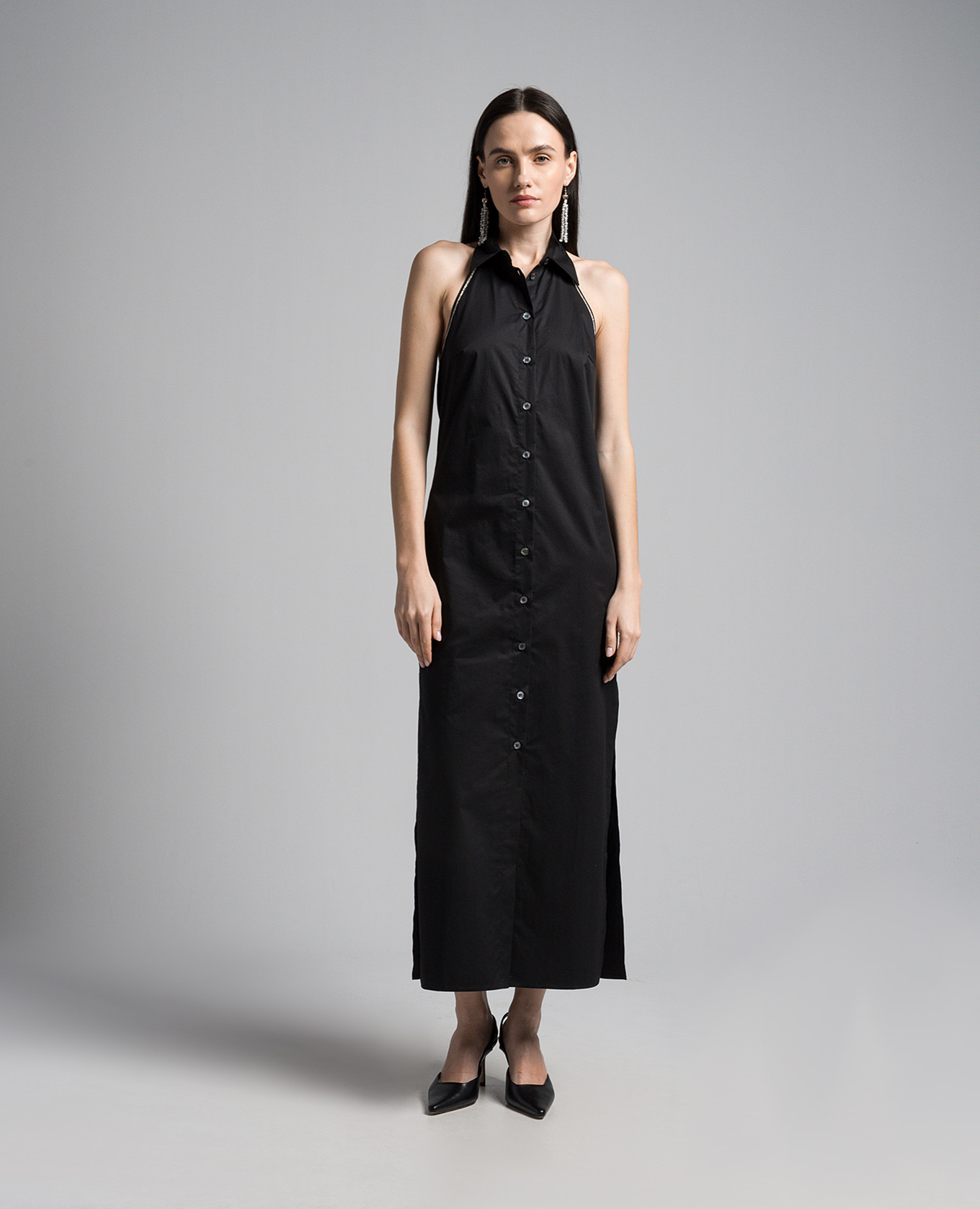 

Black dress with monil chain Peserico