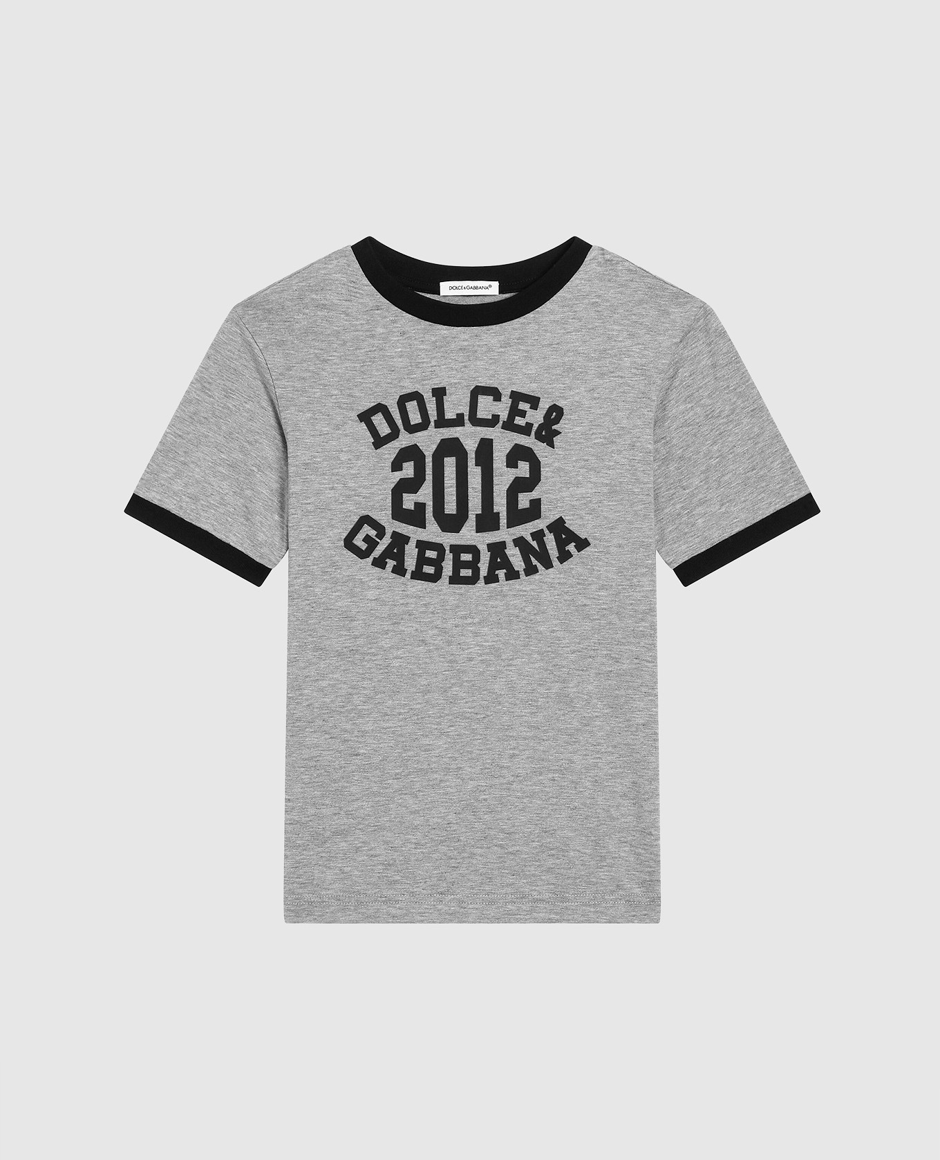 Children&#39;s gray T-shirt with logo print Dolce&Gabbana