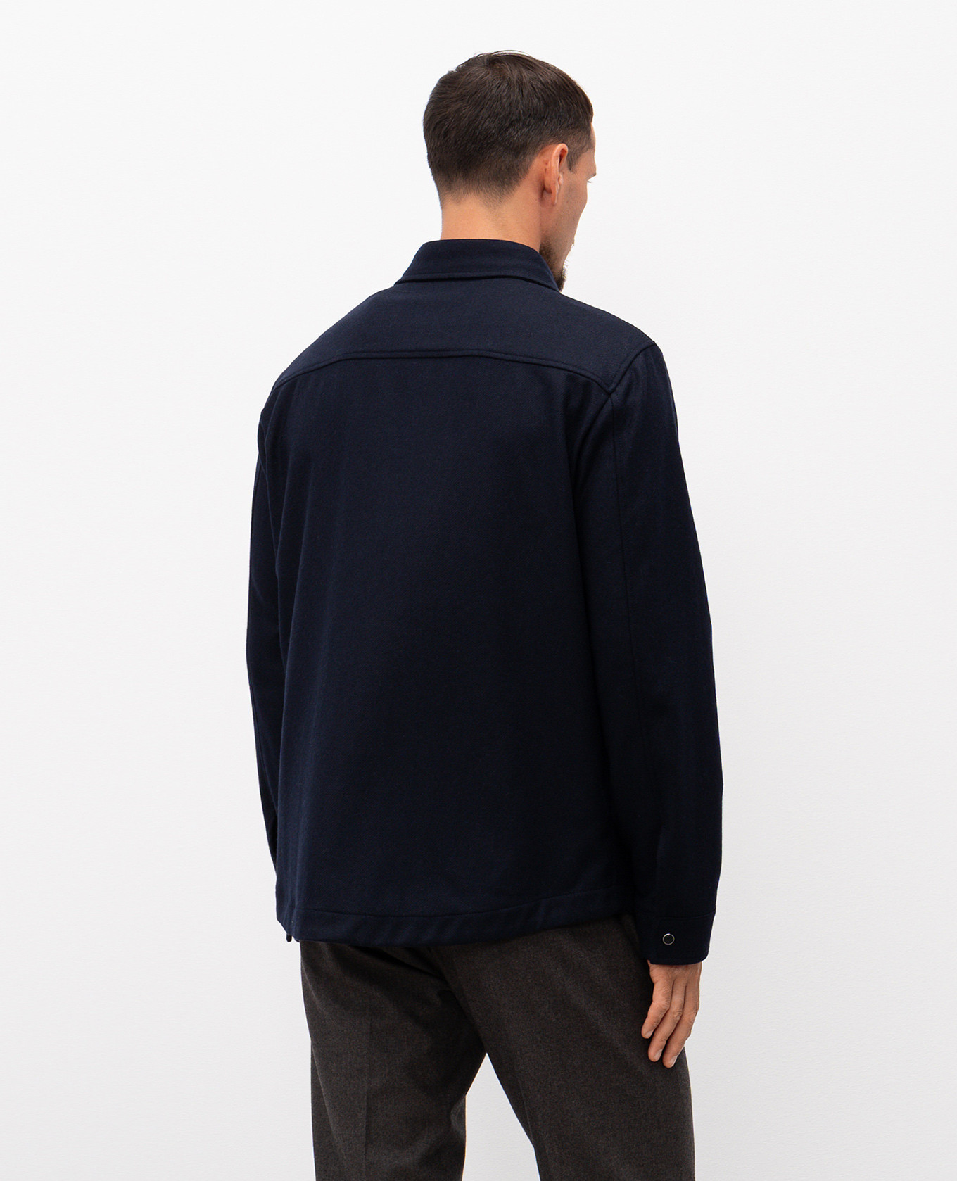 Blue wool and cashmere shirt Cashmere&Whiskey 4