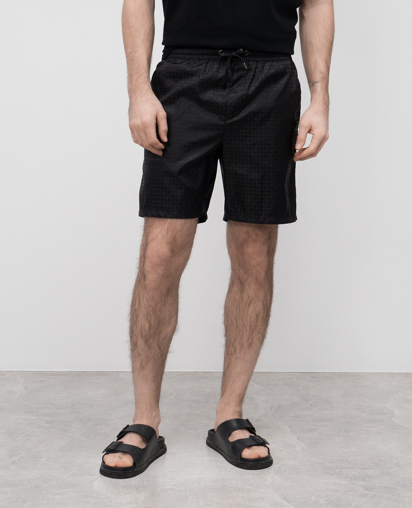 

Black patterned swim shorts Stefano Ricci