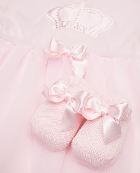 Story Loris Baby pink bodysuit and booties set 30365