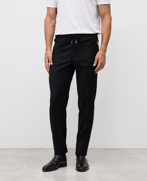Bertolo Cashmere Black wool and cashmere pants 000290001391