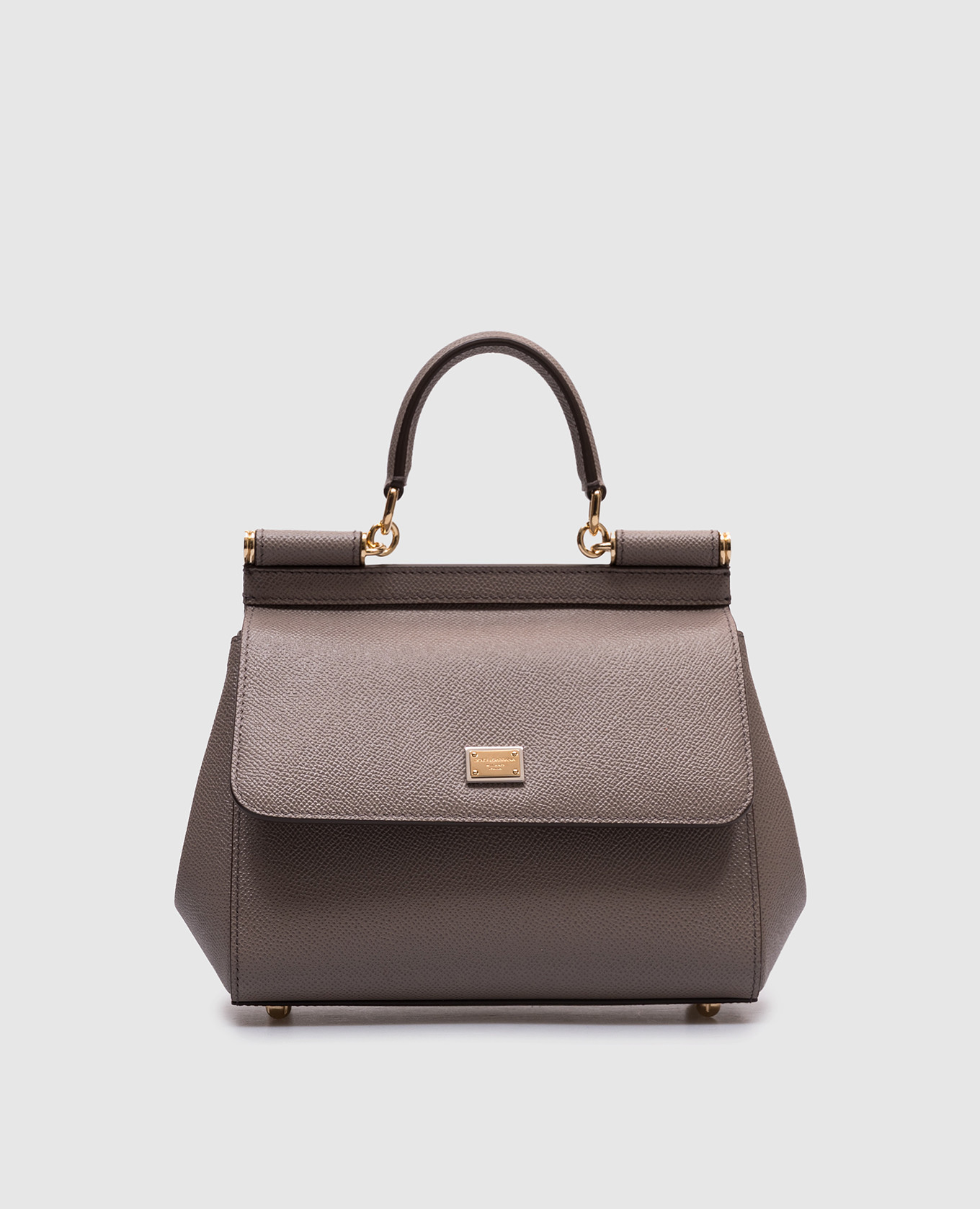 

Beige leather bag Sicily with logo Dolce&Gabbana