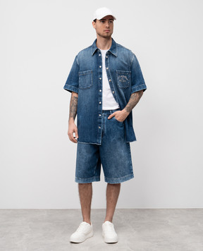 Dolce&Gabbana Blue denim shirt with logo G5MQ8ZG8MK5
