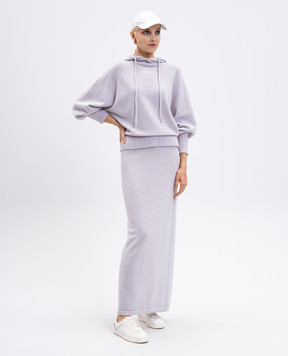 Twinset Gray wool and cashmere maxi skirt 252TF3042