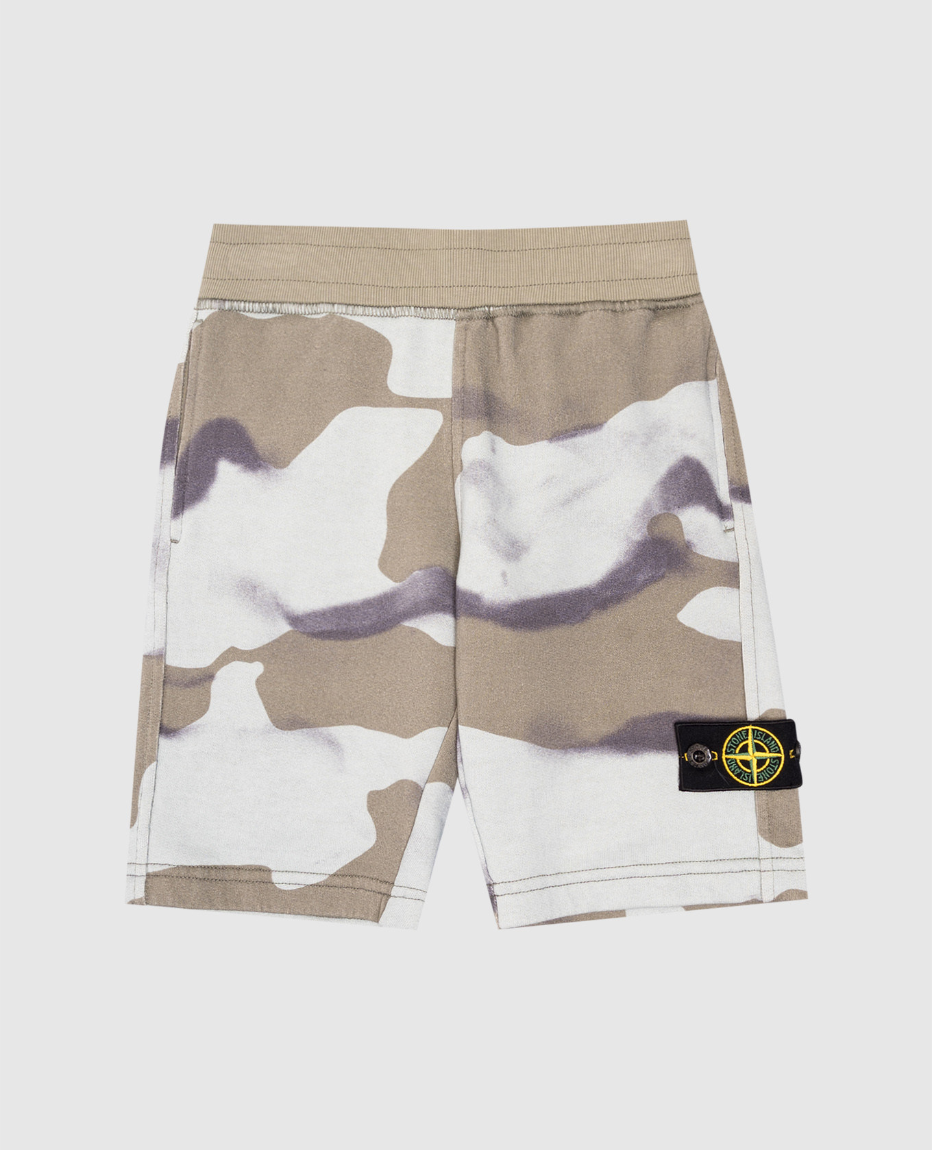 

Children's printed shorts with logo patch Stone Island, White