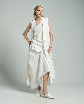 Marc Le Bihan White elongated asymmetrical top 2840