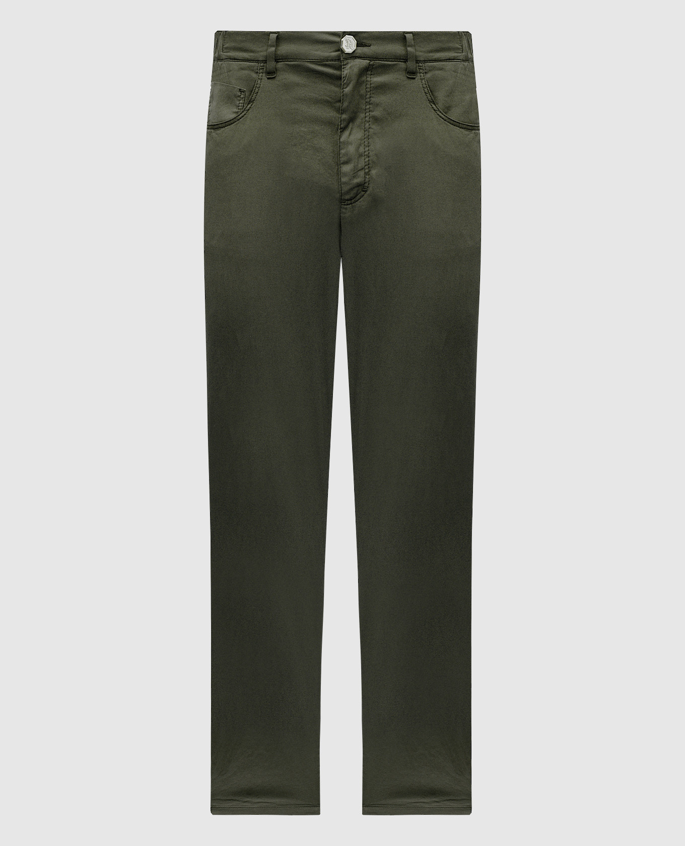 

Green silk pants with logo Stefano Ricci