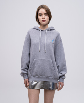 Off-White Gray hoodie with print OWBB064S25FLE002
