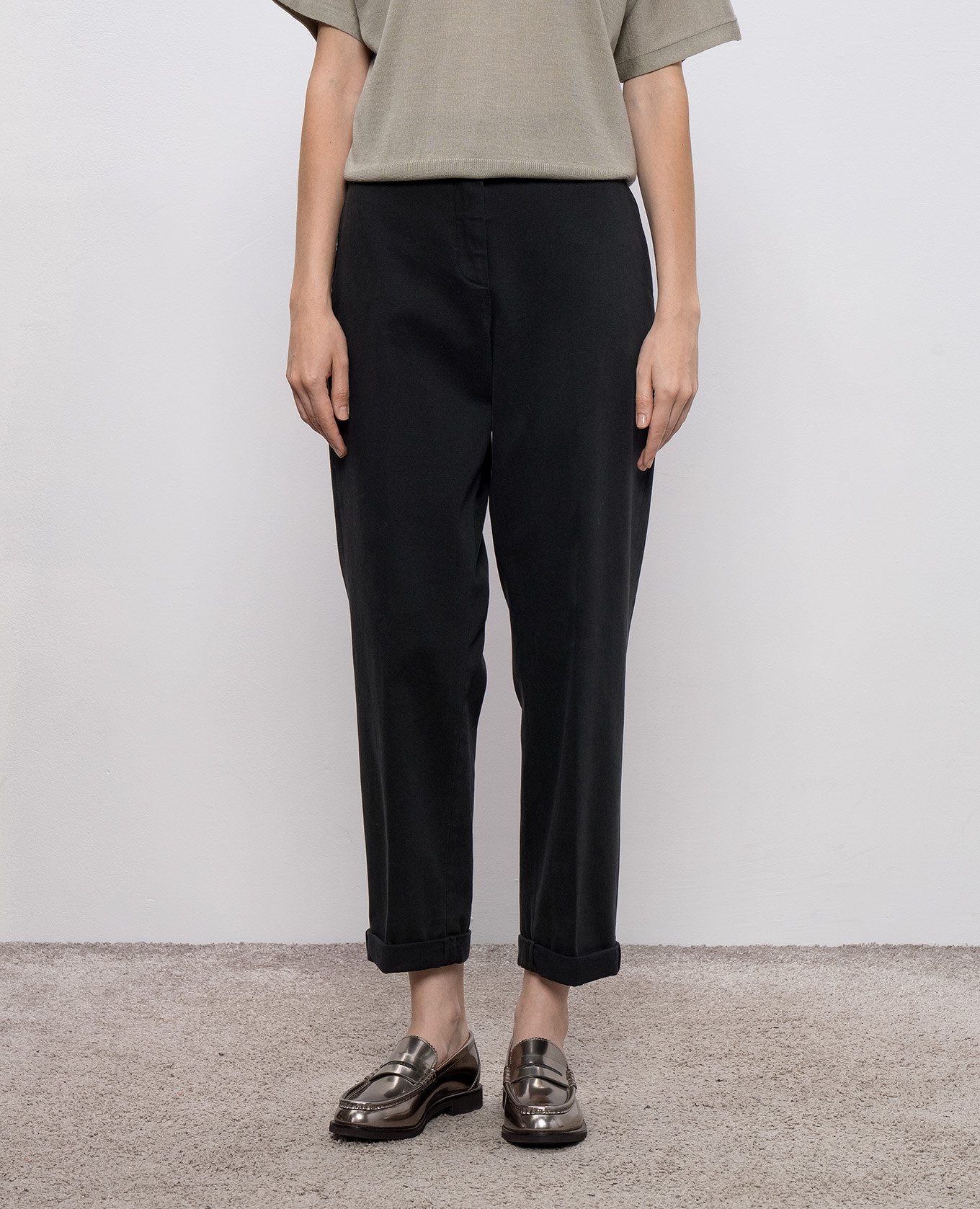 Gray pants with lapels Peserico 3