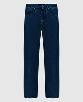Palm Angels Blue jeans with logo embroidery PMYA040S24DEN002