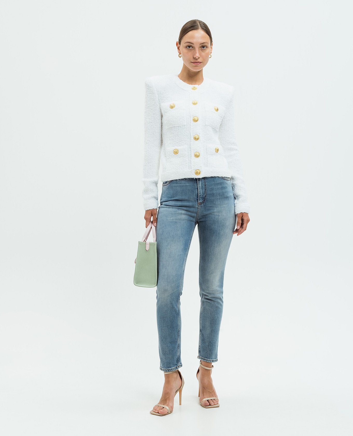 

Blue skinny jeans with a distressed effect Balmain
