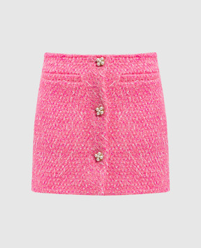 Vetements Pink tweed mini skirt with wool WA66SK440H