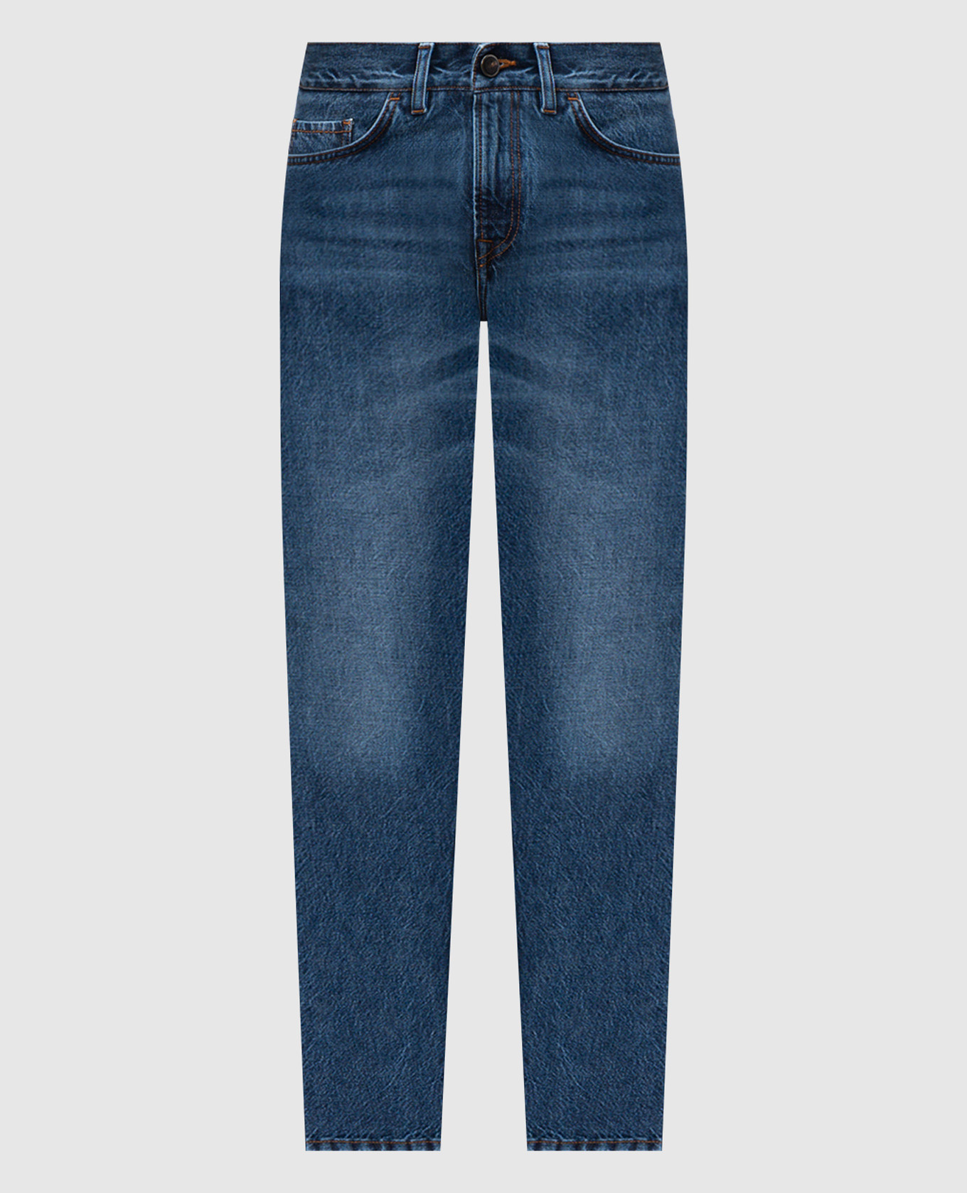 

Blue jeans with logo patch ISAIA