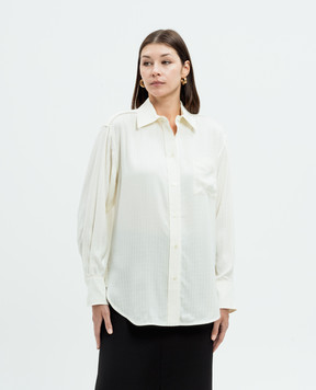 Victoria Beckham White blouse with a logo pattern 1324WSH005278C