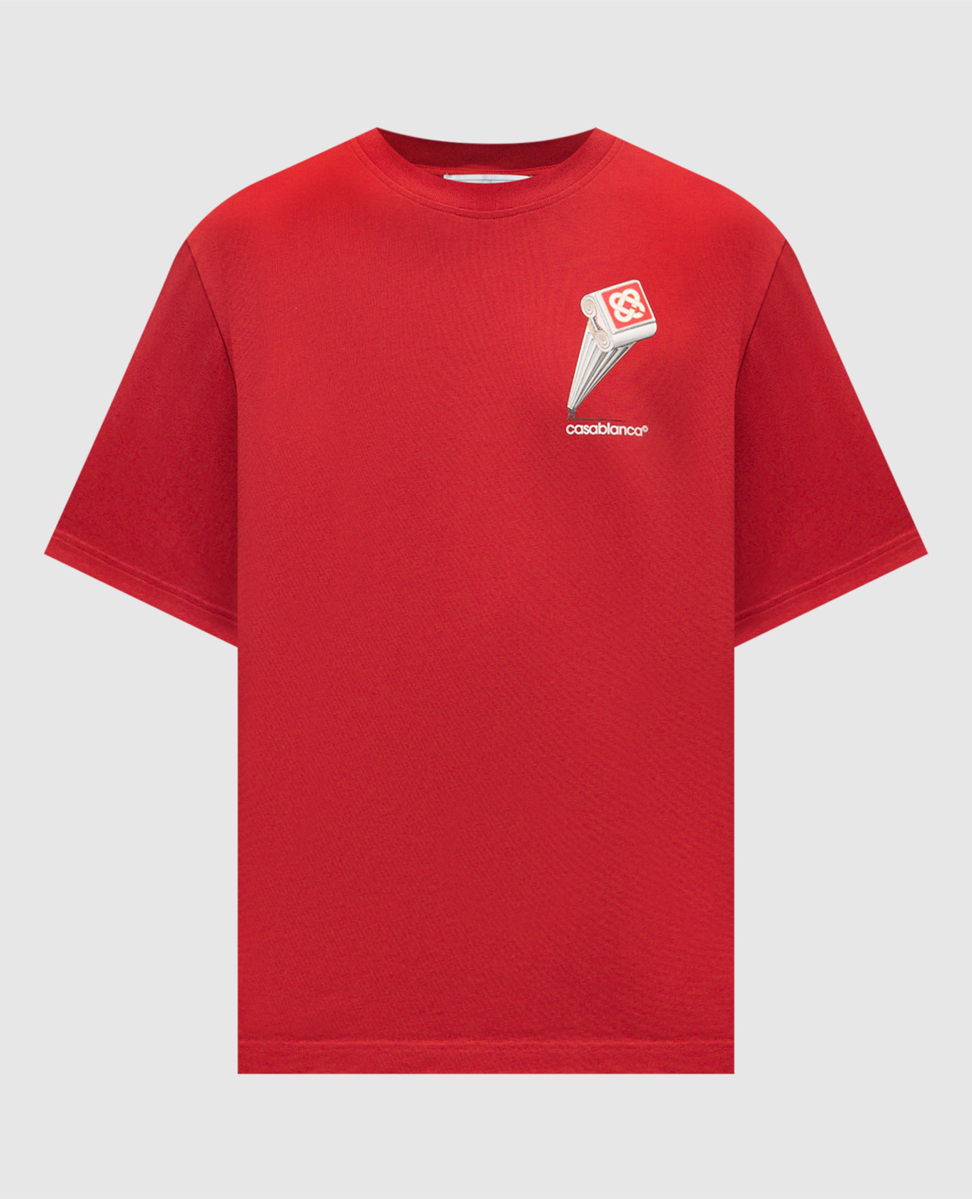 Casablanca Leaning column red t-shirt with logo print