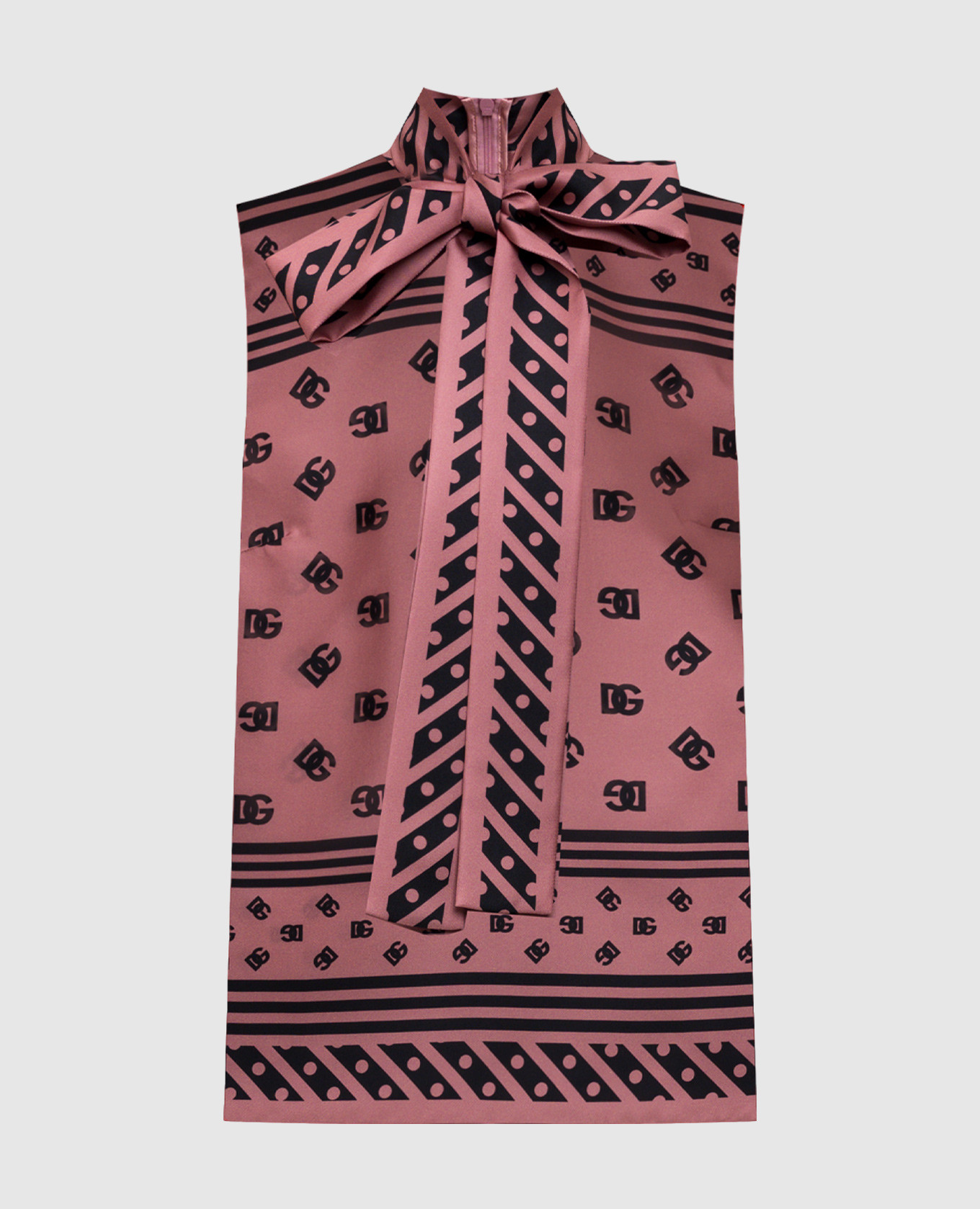 

Pink silk top with logo pattern Dolce&Gabbana