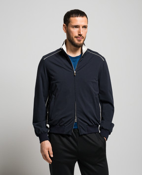 Enrico Mandelli Blue windbreaker with contrasting edging A8L5025338