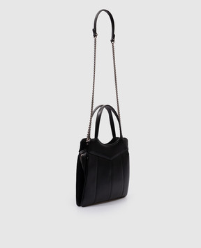 Gucci Black leather bag with metallic GG logo 745918AABSG