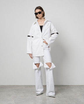 Coperni White flared jeans with slits COPP55251