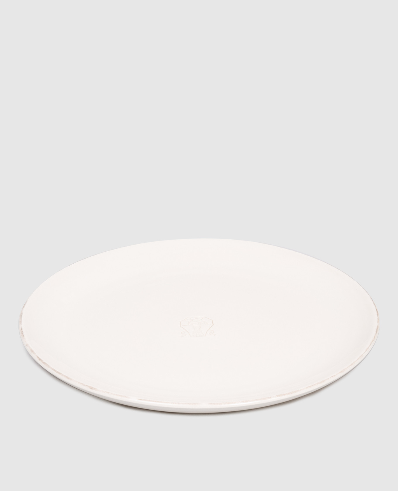 White ceramic dish with logo emblem Brunello Cucinelli