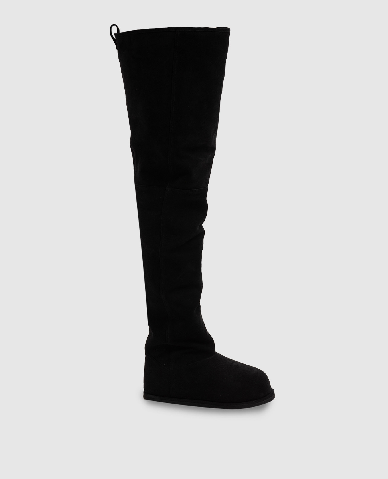 Heidi black suede boots with fur amina muaddi