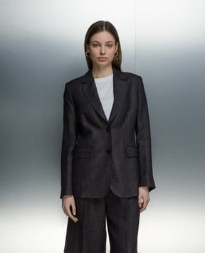 Agnona Brown linen jacket TX0701XU3014