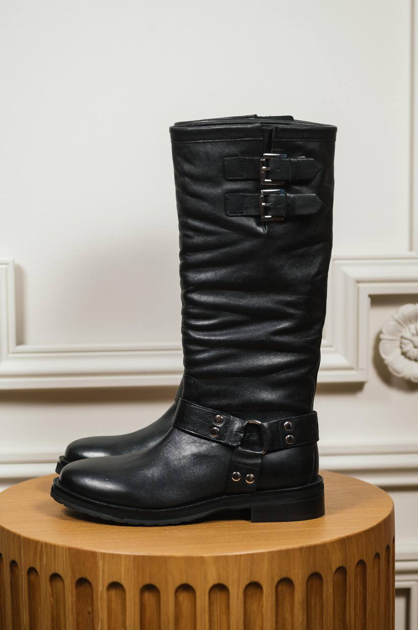 Black logo Darcy leather boots Twinset 6