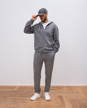 Brunello Cucinelli Gray melange sports jacket with cashmere and silk MM8319069G