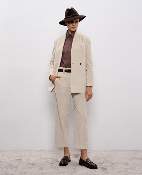 Brunello Cucinelli Brown shirt with monil chain M0091MY516