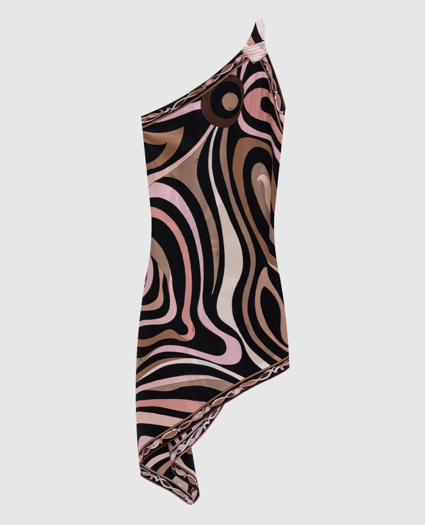 

One-shoulder printed silk dress PUCCI, White