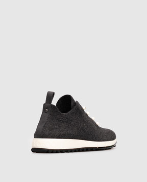 Jimmy Choo Grey Veles cashmere sneakers VELESPZG