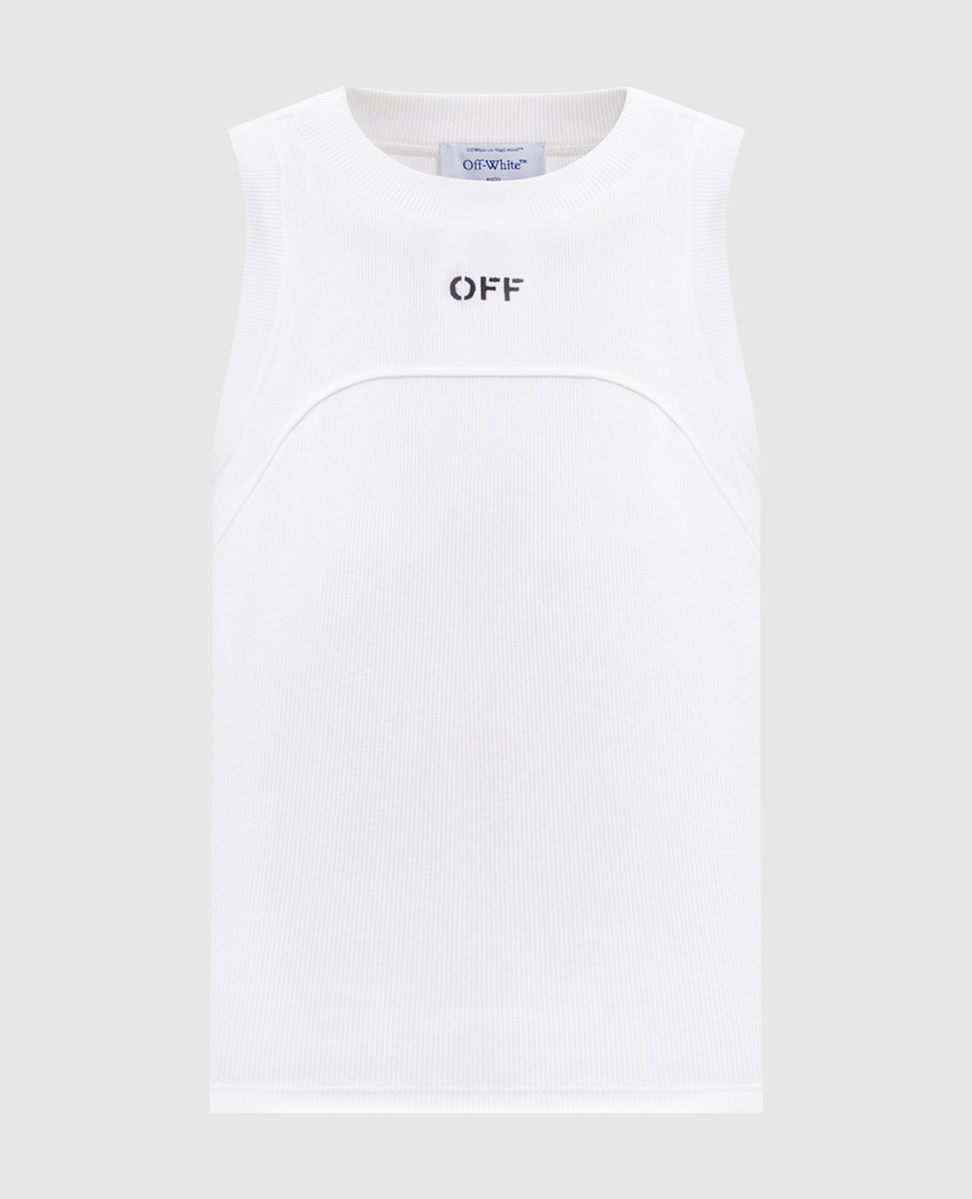

White ribbed top with logo embroidery Off-White
